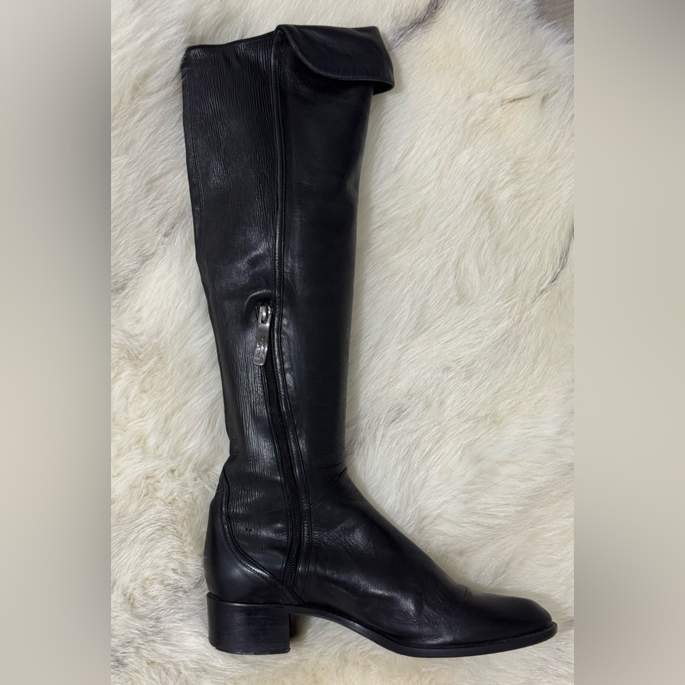 Lorenzo Masiero Black Leather Over The Knee Riding Equestrian Boots Size 38.5 /8 - Picture 5 of 14